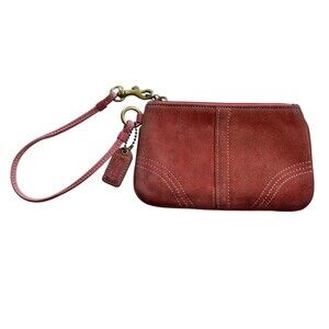 coach leatherwear suede wristlet Coral Velvet